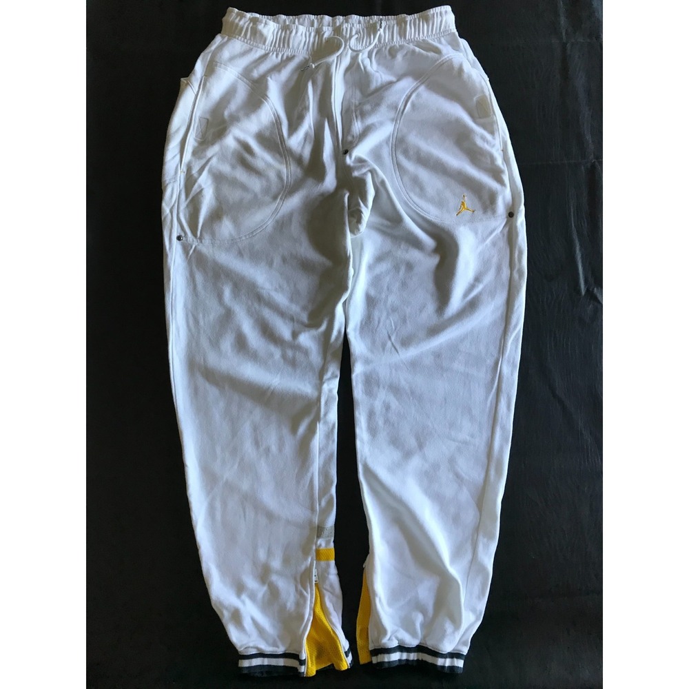 Jordan Track Pants Athletic Men's Large White Wide Leg Warm Up Gym Tearaway